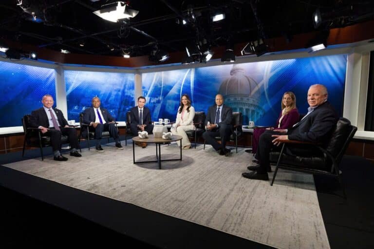 Photo: Main Debate of Democrat Governor New Jersey, May 12, 2025, in Newark, NJ 