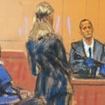 Photo: Prosecutor Madison Smizer asks a special agent for the Investigation of Domestic Security Gerard Gannon in Sean "Diddy" Combs Sex Trading Court in New York City, May 20, 2025.
