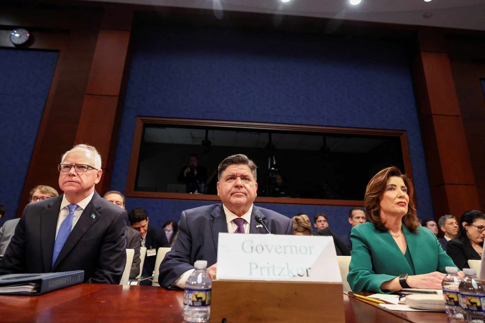 Photo: The Governor of the Walz Team, JB Pritzker and Kathy Hochul attended the DPR's Supervision Committee session with the US Governor on State Policy on Documents Migrants, at Capitol Hill in Washington, 12 June 2025.