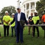 Photo: A new flagpole was installed on South Lawn in the White House