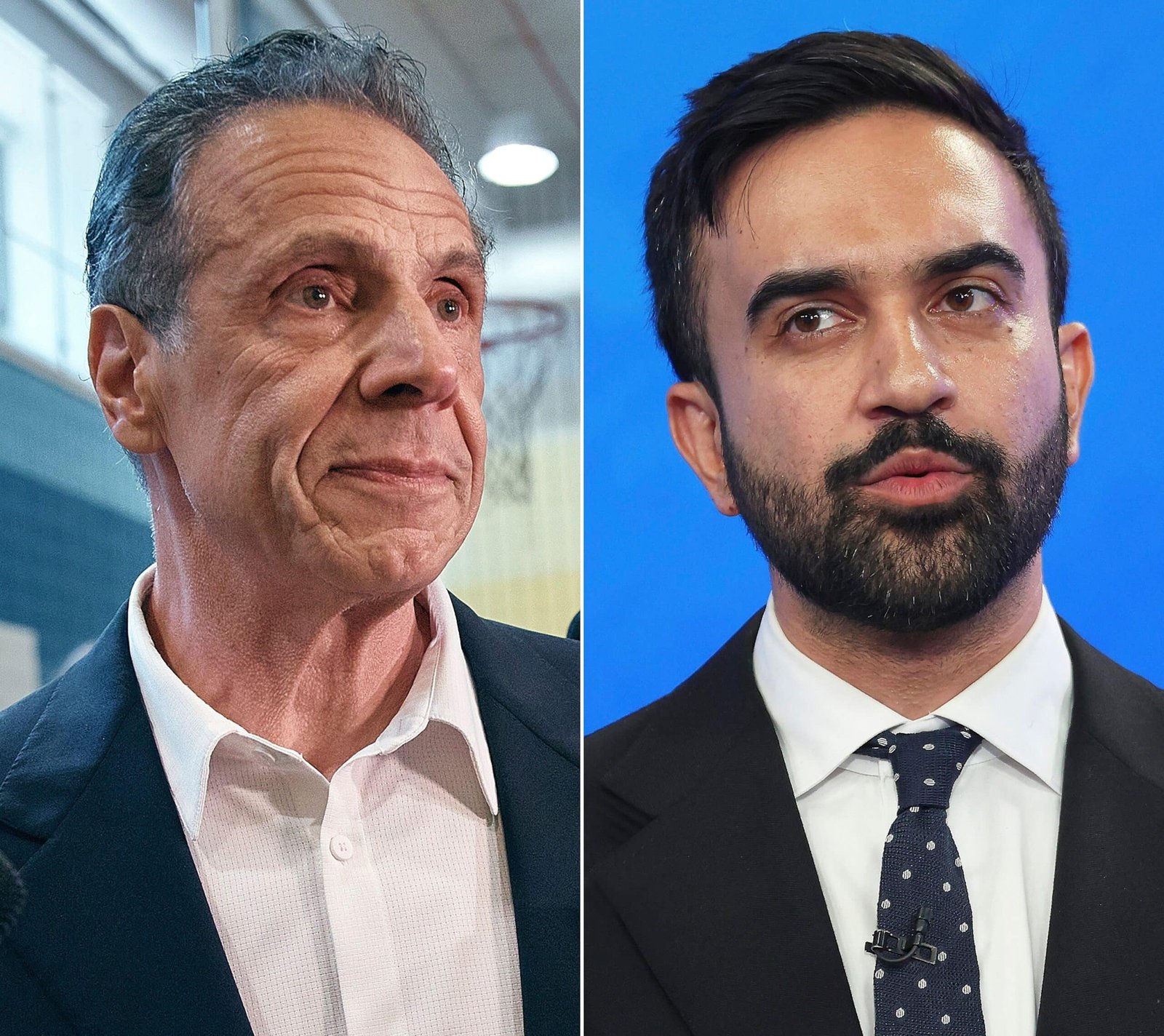 Photo: New York Mayor Candidate, Andrew Cuomo in New York City, June 24, 2025 and Mayor Candidate Zohran Mamdani in New York City, June 4, 2025.