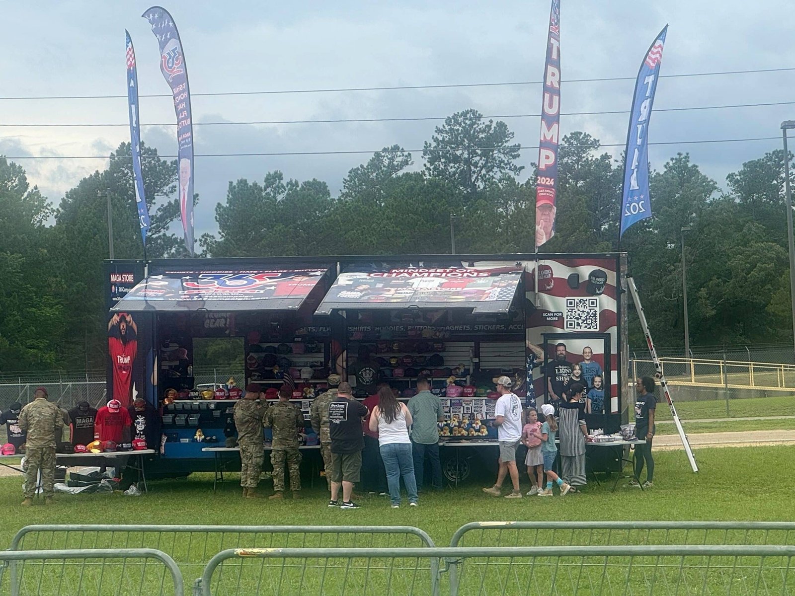 Trump's merchandise is sold in Fort Bragg for the President's speech is now being reviewed