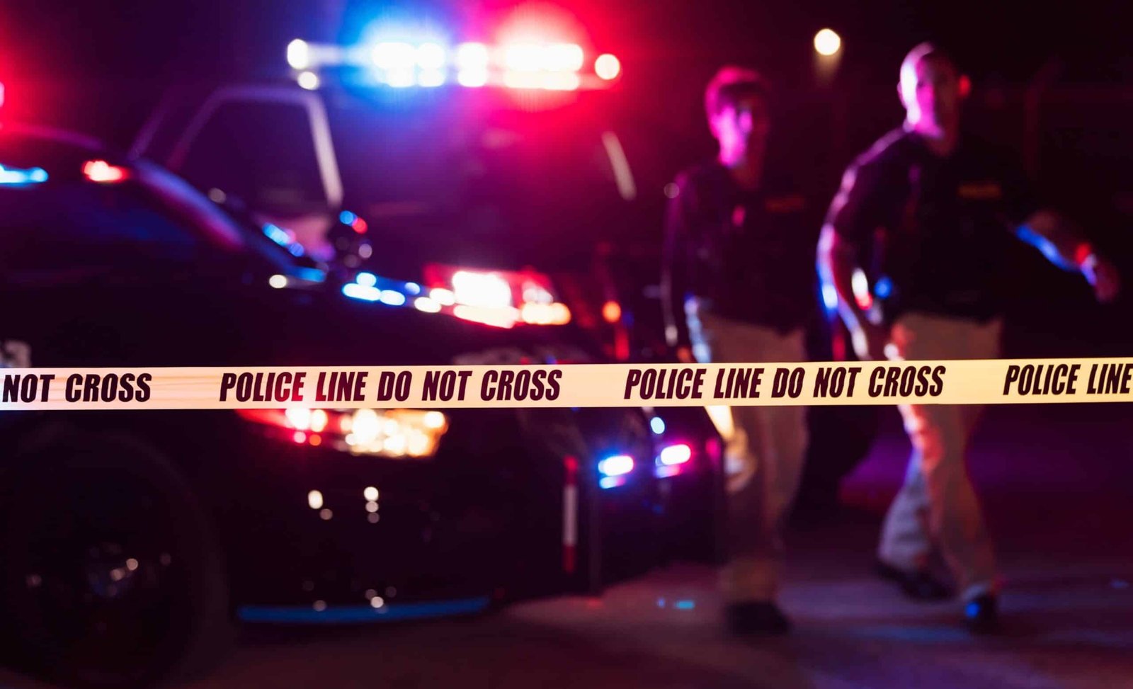 Photo: Police officers and crime scenes in stock photos that are not dated.