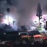 More than 100 firefighters fight with fireworks California API which makes women in critical condition